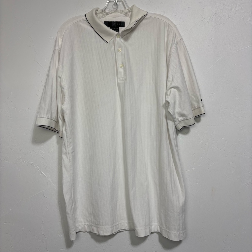 Nike Golf Vintage Polo Short Sleeve White Shirt Men's XL Dri Fit Cotton Blend